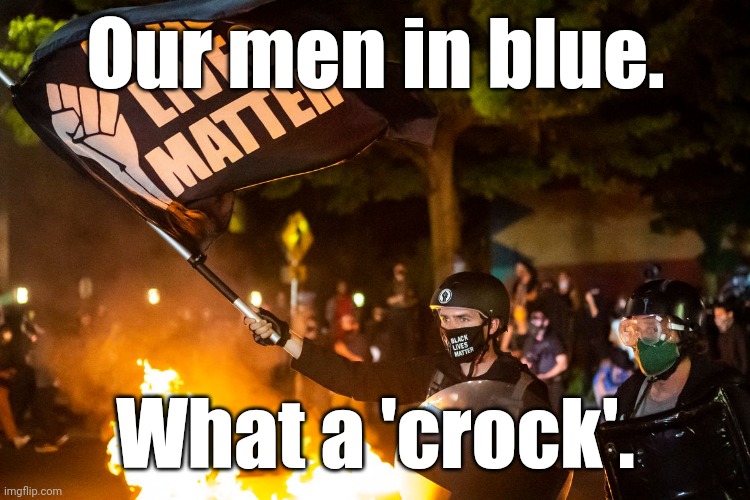 democrats being democrats | Our men in blue. What a 'crock'. | image tagged in democrats being democrats | made w/ Imgflip meme maker