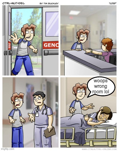 Loss "Alternate Ending" | woops wrong
room lol | image tagged in loss | made w/ Imgflip meme maker