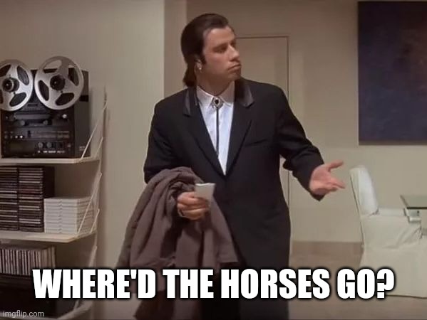 Where is it?  | WHERE'D THE HORSES GO? | image tagged in where is it | made w/ Imgflip meme maker