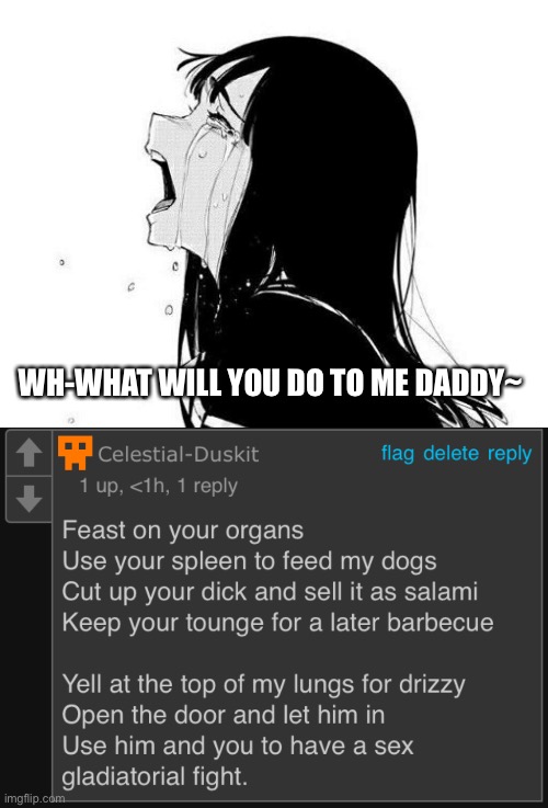 If this becomes a copypasta | WH-WHAT WILL YOU DO TO ME DADDY~ | image tagged in i'm sorry for _______ it's not my fault | made w/ Imgflip meme maker