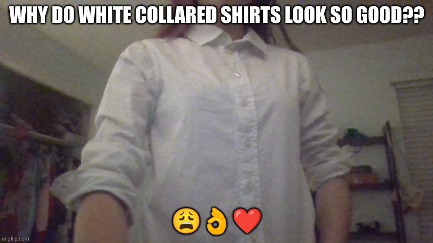 why have I never tried one before??? | WHY DO WHITE COLLARED SHIRTS LOOK SO GOOD?? 😩👌❤ | made w/ Imgflip meme maker
