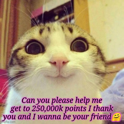 Thank y'all | Can you please help me get to 250,000k points I thank you and I wanna be your friend🤗 | image tagged in memes,smiling cat | made w/ Imgflip meme maker