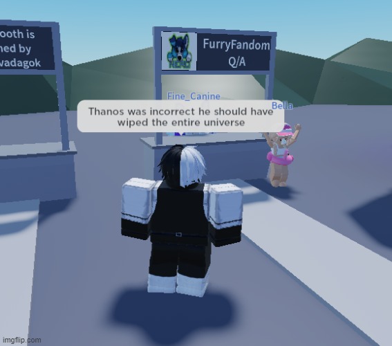 Thanos Was Wrong | image tagged in roblox | made w/ Imgflip meme maker