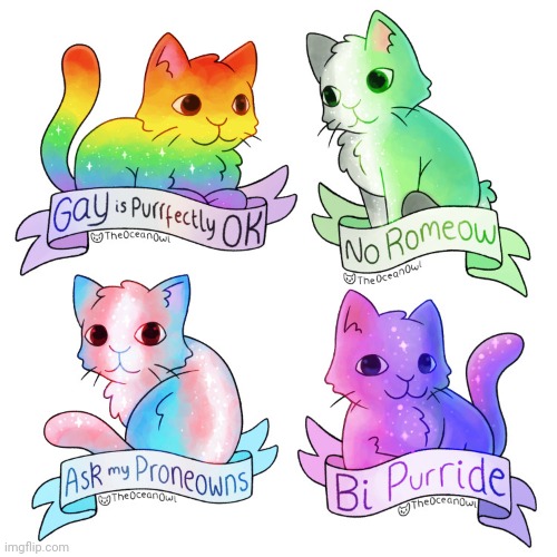 Pride Cats :3 | image tagged in lgbtq,pride,cats | made w/ Imgflip meme maker