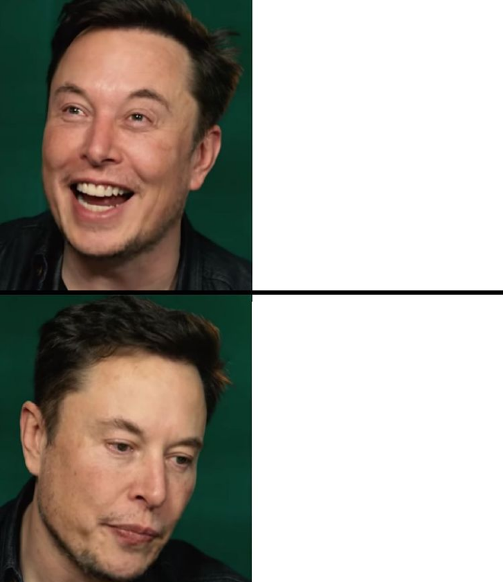 High Quality elon laugh elon sad Blank Meme Template