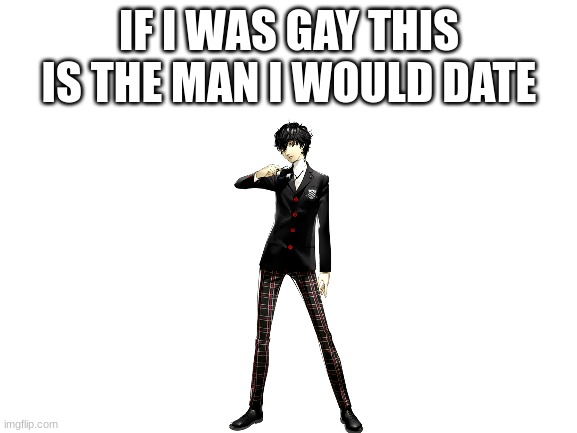 not saying that being gay is bad | IF I WAS GAY THIS IS THE MAN I WOULD DATE | image tagged in blank white template | made w/ Imgflip meme maker