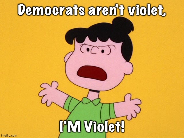 Democrats aren't violet, I'M Violet! | made w/ Imgflip meme maker