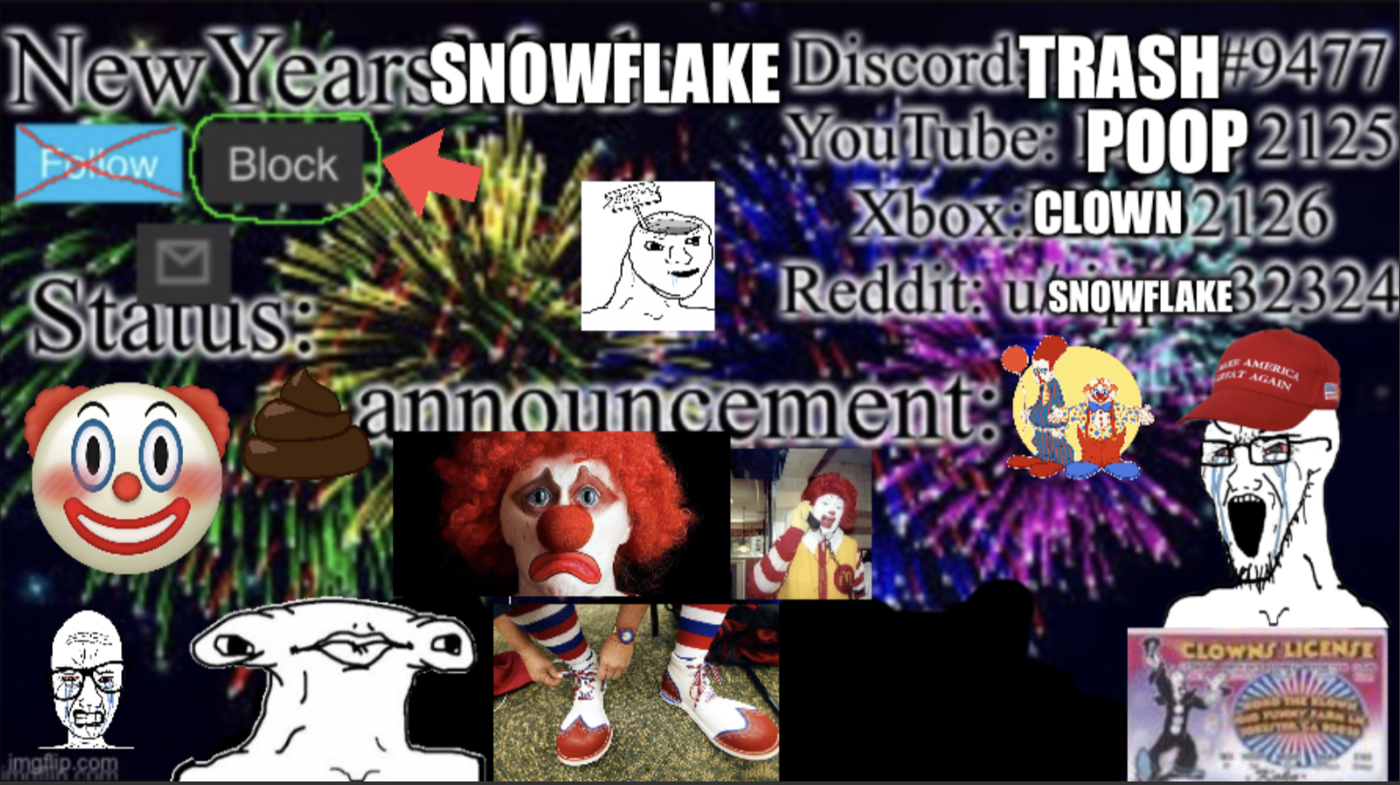 NewYearsSnowflake announcement template Blank Meme Template