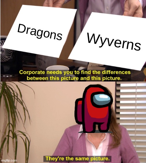 ur sus if u think their the same |  Dragons; Wyverns | image tagged in memes,they're the same picture | made w/ Imgflip meme maker