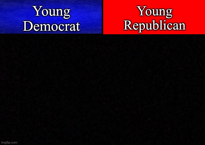 Blank  | Young Democrat; Young Republican | image tagged in blank,young democrat,young republican | made w/ Imgflip meme maker