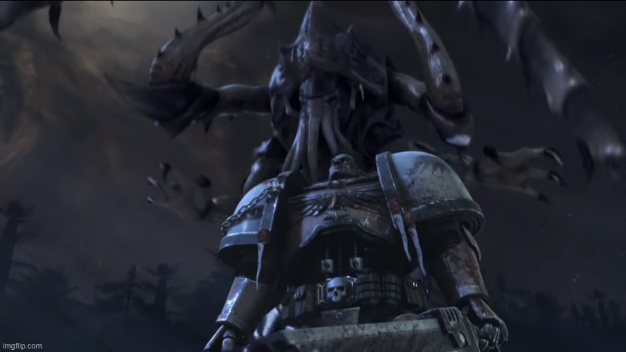 Lictor over space marine | image tagged in lictor over space marine | made w/ Imgflip meme maker