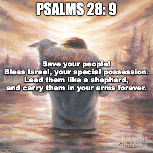 Emmanuel | PSALMS 28: 9; Save your people!
Bless Israel, your special possession.
Lead them like a shepherd,
and carry them in your arms forever. | image tagged in redeemer,deliverer,rescuer | made w/ Imgflip meme maker