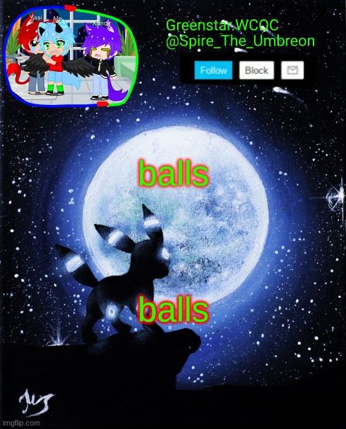 Spire announcement (Greenstar.WCOC) | balls; balls | image tagged in spire announcement greenstar wcoc | made w/ Imgflip meme maker