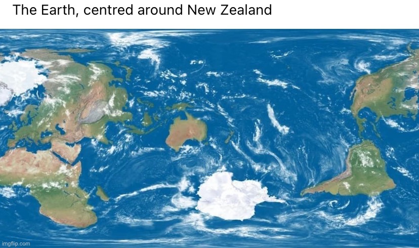 The world according to New Zealand | image tagged in the world according to new zealand | made w/ Imgflip meme maker