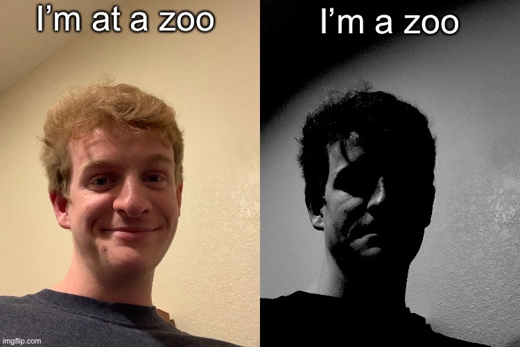 TheLargePig becoming slightly uncanny | I’m at a zoo; I’m a zoo | image tagged in thelargepig becoming slightly uncanny | made w/ Imgflip meme maker