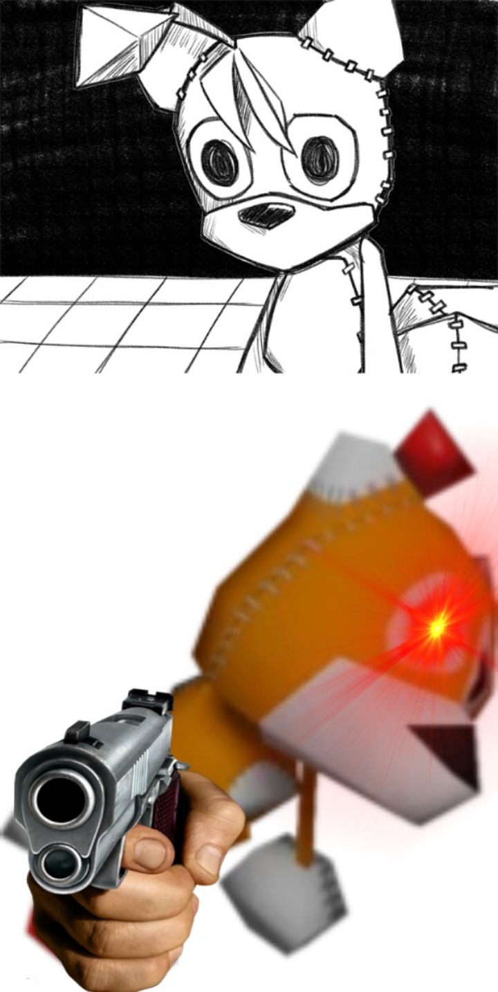 Tails doll did not like what he saw Blank Meme Template