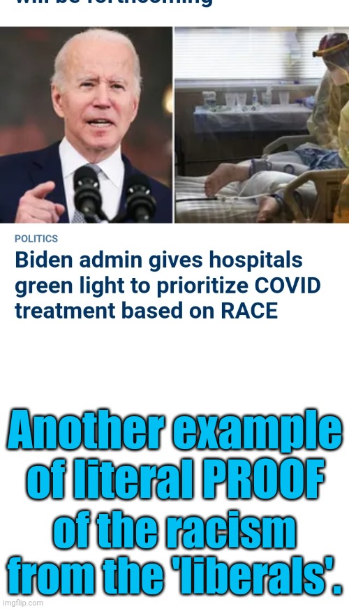 obiden actually IS a racist ! | Another example
of literal PROOF; of the racism
from the 'liberals'. | image tagged in obiden actually is a racist | made w/ Imgflip meme maker