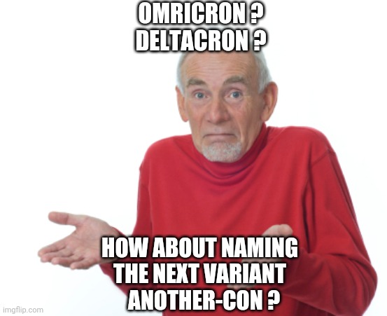 Its Another Con | OMRICRON ?
DELTACRON ? HOW ABOUT NAMING
THE NEXT VARIANT
  ANOTHER-CON ? | image tagged in covid,joe biden,cdc,vaccine,liberals,democrats | made w/ Imgflip meme maker