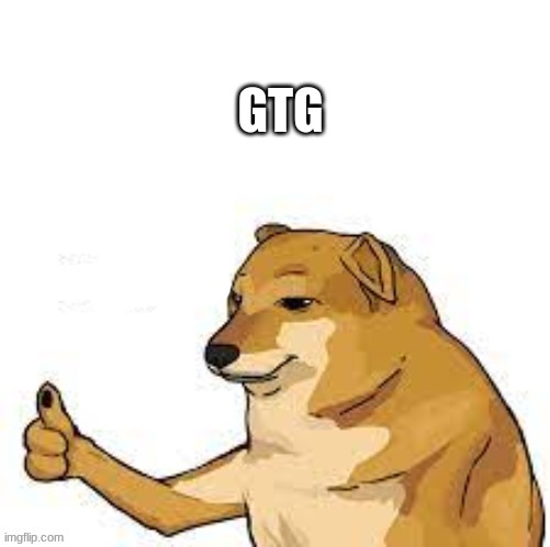 Cheems thumbs up | GTG | image tagged in cheems thumbs up | made w/ Imgflip meme maker