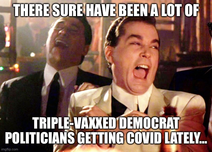 Good Fellas Hilarious | THERE SURE HAVE BEEN A LOT OF; TRIPLE-VAXXED DEMOCRAT POLITICIANS GETTING COVID LATELY… | image tagged in good fellas hilarious,hypocrisy,maga | made w/ Imgflip meme maker