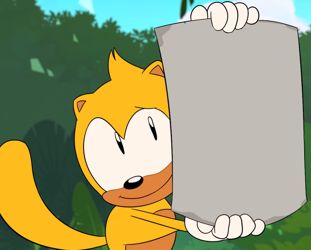 Ray holding a poster Blank Meme Template