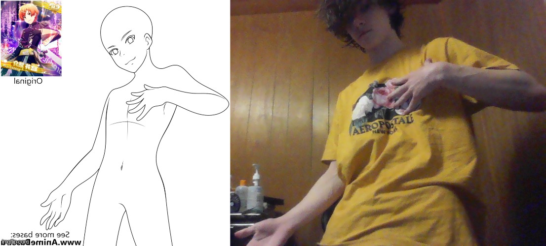 yeah that looks like a normal pose i would do in the middle of a conversation/j | made w/ Imgflip meme maker