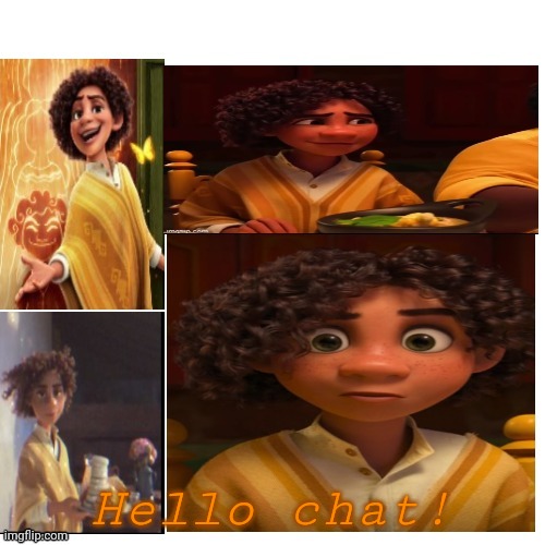 Hello | Hello chat! | image tagged in camilo cute | made w/ Imgflip meme maker