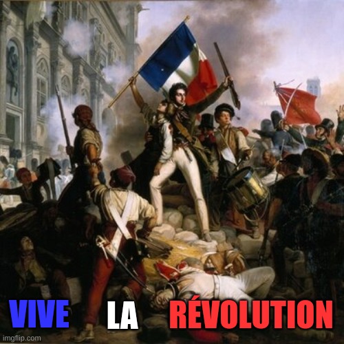 VIVE; RÉVOLUTION; LA | image tagged in who wants,to,start,a,revolution | made w/ Imgflip meme maker