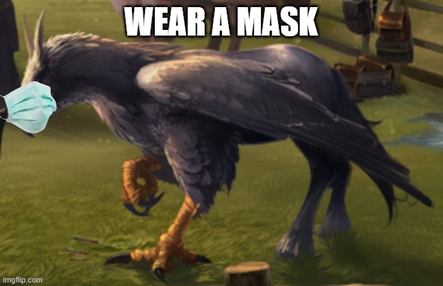 Hippogriff | WEAR A MASK | image tagged in hippogriff | made w/ Imgflip meme maker