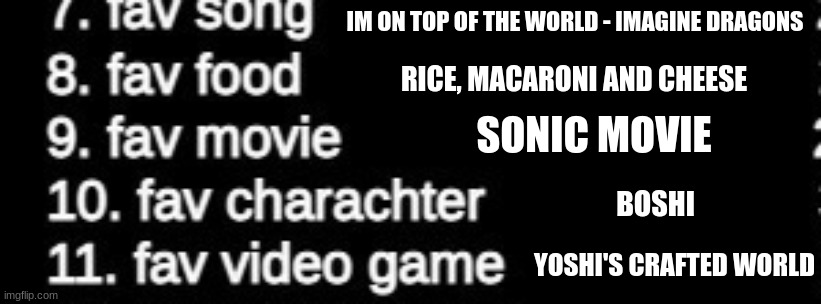 IM ON TOP OF THE WORLD - IMAGINE DRAGONS; RICE, MACARONI AND CHEESE; SONIC MOVIE; BOSHI; YOSHI'S CRAFTED WORLD | made w/ Imgflip meme maker