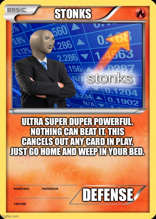 High Quality Stonks card Blank Meme Template