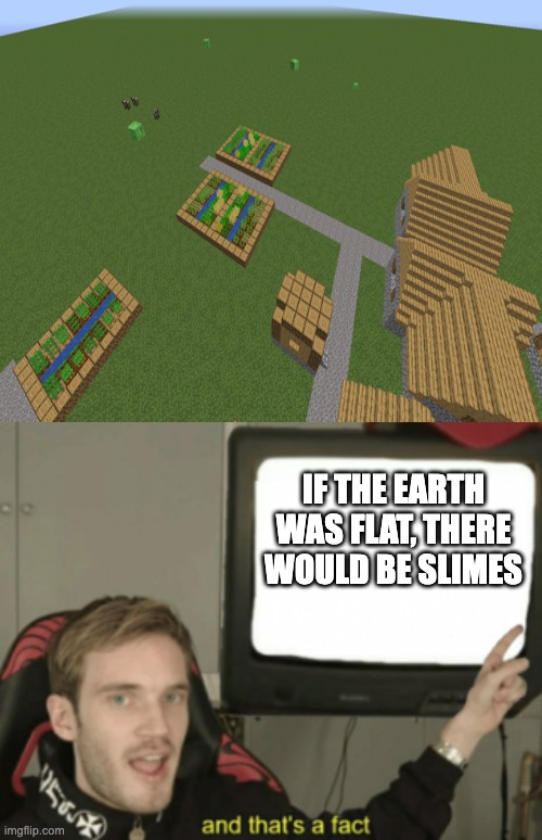 IF THE EARTH WAS FLAT, THERE WOULD BE SLIMES | image tagged in and that's a fact,memes | made w/ Imgflip meme maker