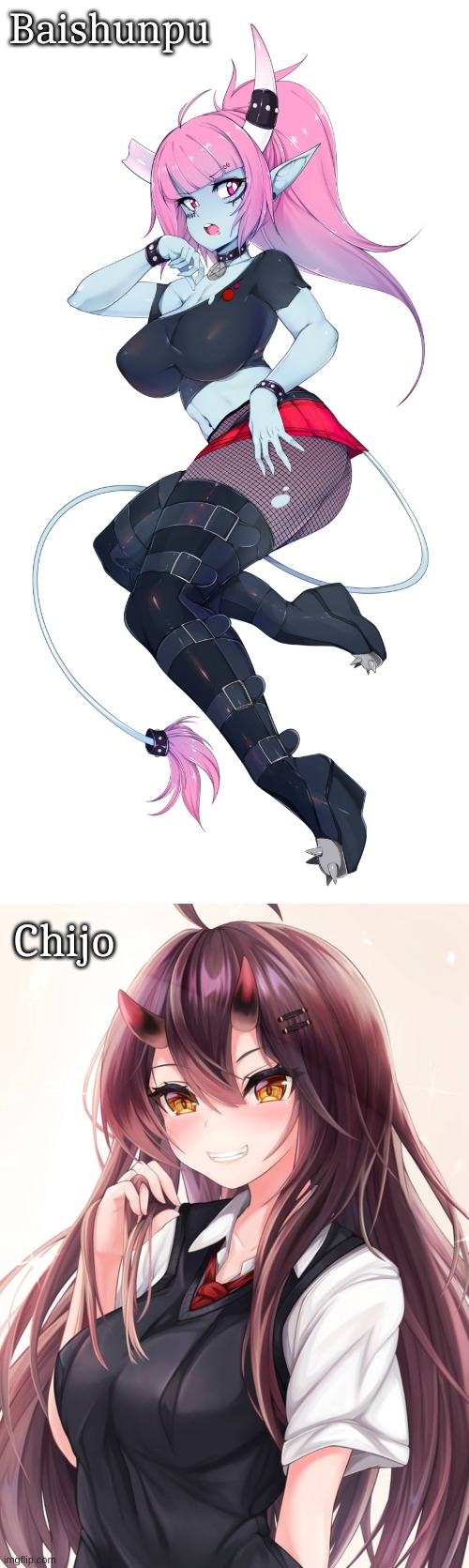 More of my OCs | Baishunpu; Chijo | made w/ Imgflip meme maker