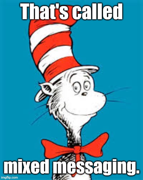 obiden - Shat in the Hat | That's called mixed messaging. | image tagged in obiden - shat in the hat | made w/ Imgflip meme maker