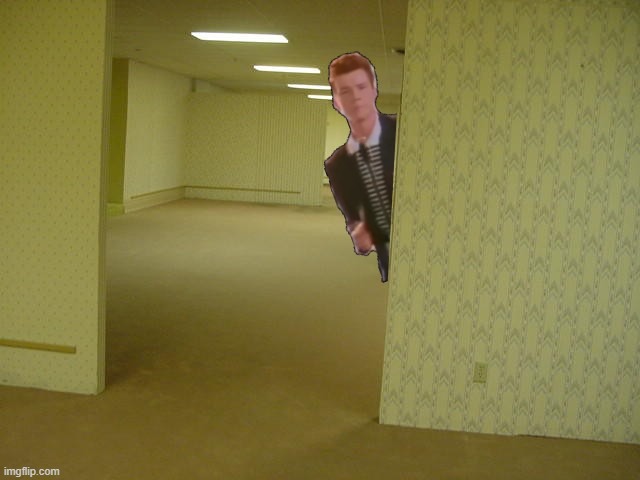 rick is gonna reck u | image tagged in rick astley backrooms | made w/ Imgflip meme maker