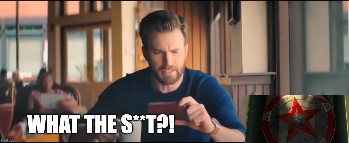 Red Shield | WHAT THE S**T?! | image tagged in captain america,red guardian,language,marvel | made w/ Imgflip meme maker