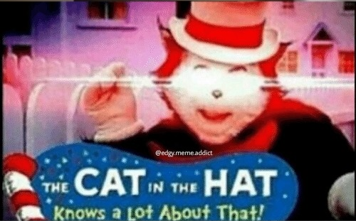 High Quality cat in the hat knows alot about that Blank Meme Template