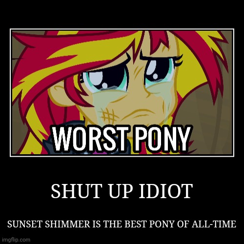 :/ | image tagged in funny,demotivationals,sunset shimmer,my little pony,equestria girls,memes | made w/ Imgflip demotivational maker