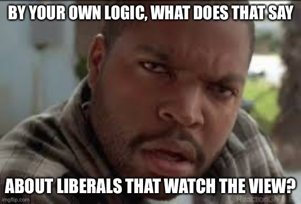 Dumb Ass | BY YOUR OWN LOGIC, WHAT DOES THAT SAY ABOUT LIBERALS THAT WATCH THE VIEW? | image tagged in dumb ass | made w/ Imgflip meme maker