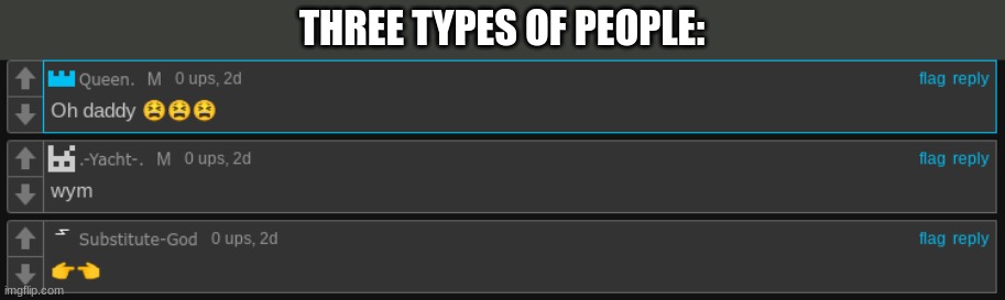 yacht is innocent. Confirmed. | THREE TYPES OF PEOPLE: | made w/ Imgflip meme maker