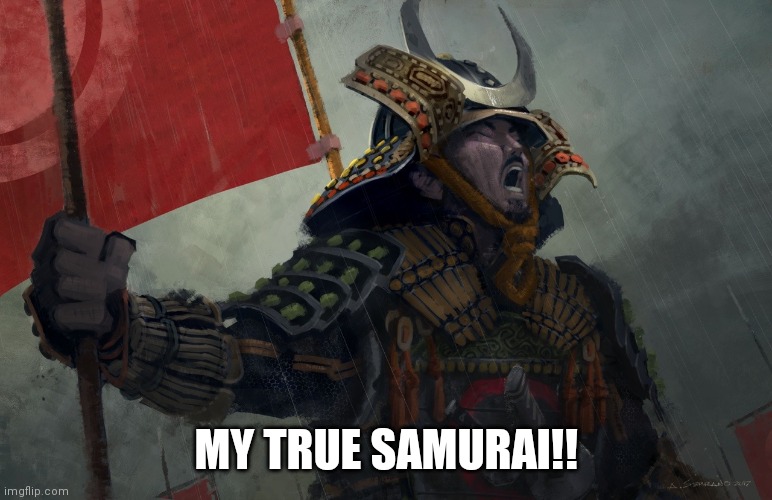 Samurai Screaming | MY TRUE SAMURAI!! | image tagged in samurai screaming | made w/ Imgflip meme maker