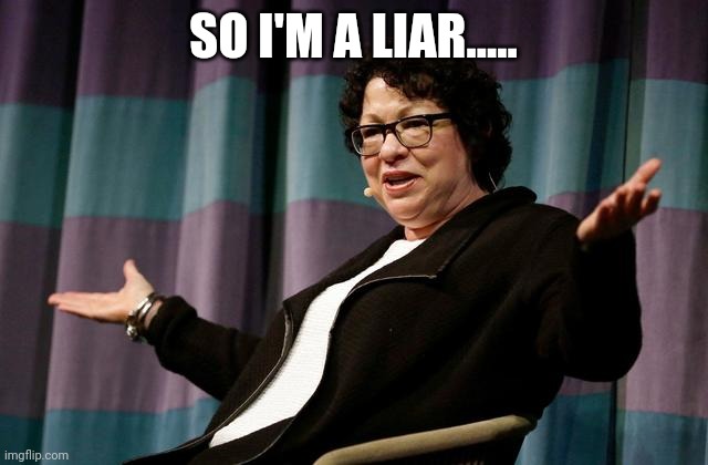 Justice sotomayor | SO I'M A LIAR..... | image tagged in justice sotomayor | made w/ Imgflip meme maker
