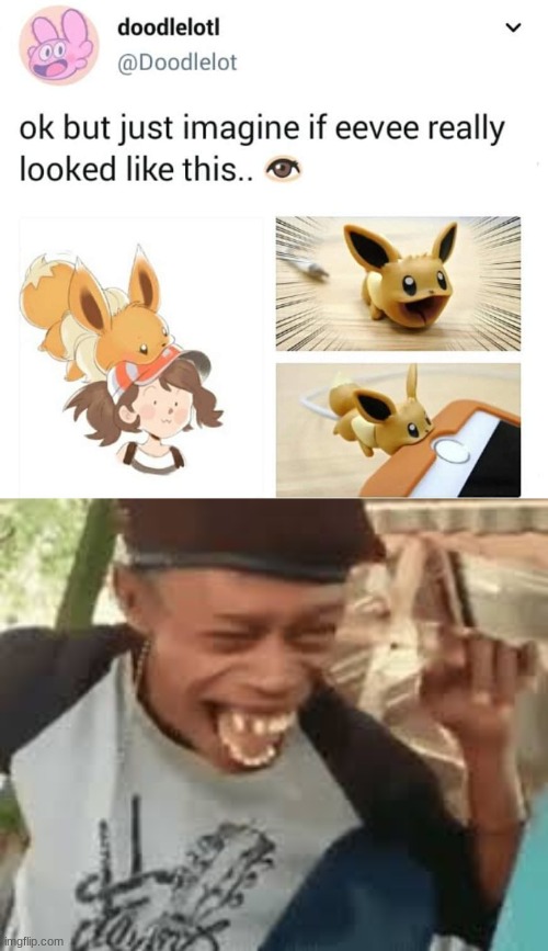 Eevee Go Chompy Wompy | image tagged in eevee,funny memes | made w/ Imgflip meme maker