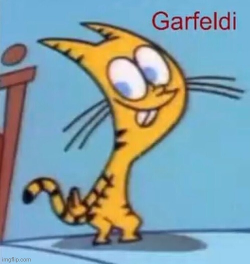 garfeldi | image tagged in garfeldi | made w/ Imgflip meme maker
