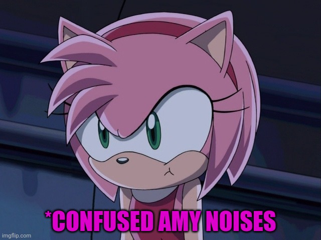Amy Rose | *CONFUSED AMY NOISES | image tagged in amy rose | made w/ Imgflip meme maker