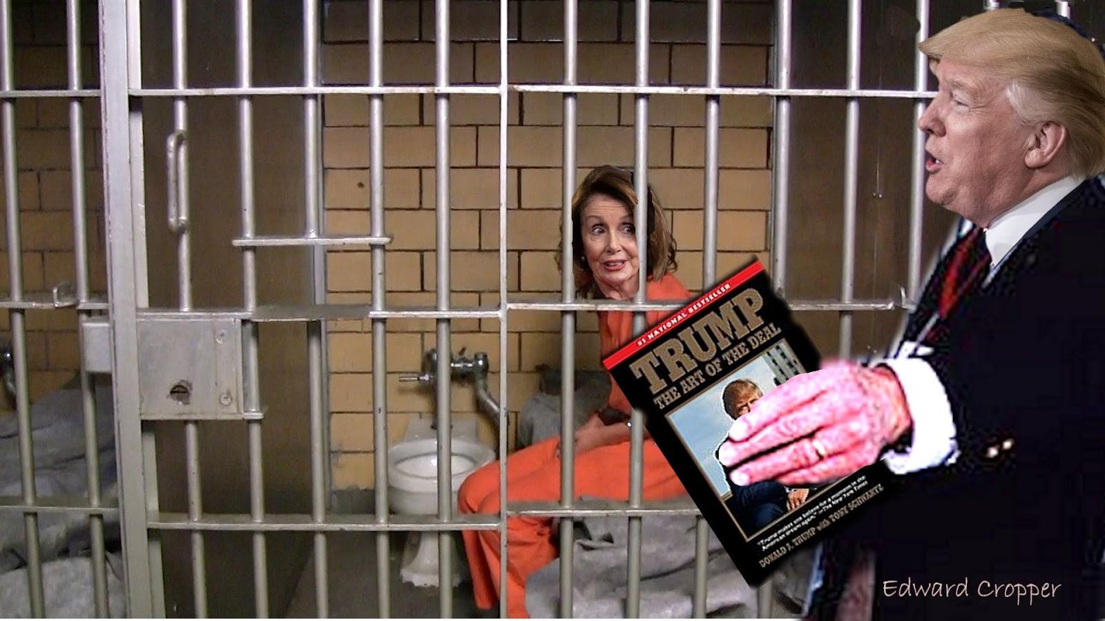 High Quality Trump visits Nancy Pelosi in prison Blank Meme Template