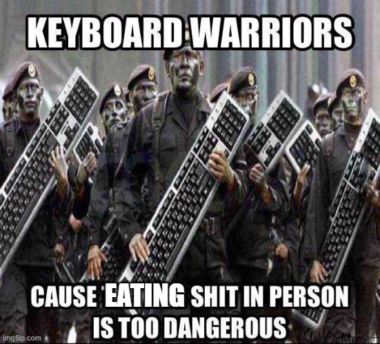 EATING | image tagged in keyboard warriors | made w/ Imgflip meme maker
