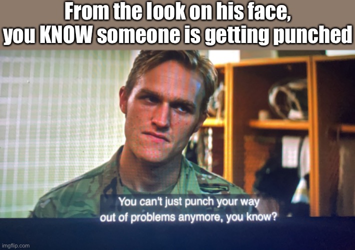 We need a new Cap oh I know let’s give it to someone known for punching his way out of problems great idea!!! | From the look on his face, you KNOW someone is getting punched | image tagged in the falcon and the winter soldier,tfatws,john walker,us agent,someone is getting punched | made w/ Imgflip meme maker