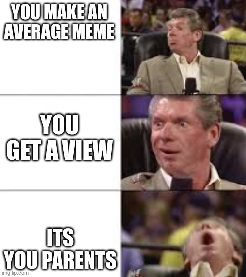 The post of a meme | YOU MAKE AN AVERAGE MEME; YOU GET A VIEW; ITS YOU PARENTS | image tagged in so true memes | made w/ Imgflip meme maker