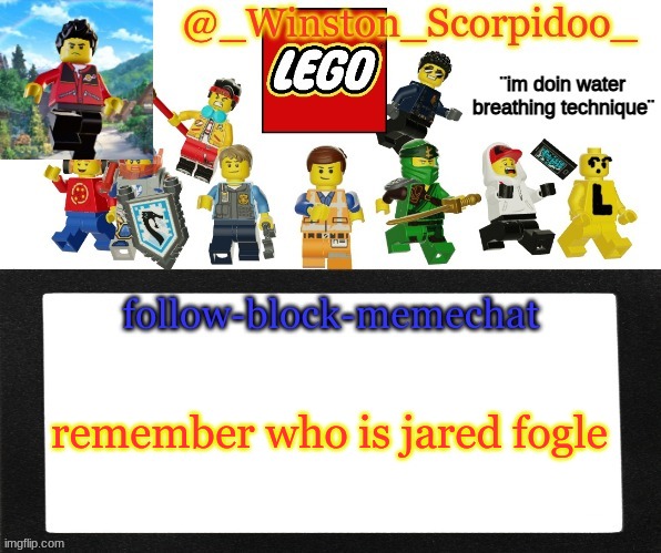 Winston's new announcement | remember who is jared fogle | image tagged in winston's new announcement | made w/ Imgflip meme maker